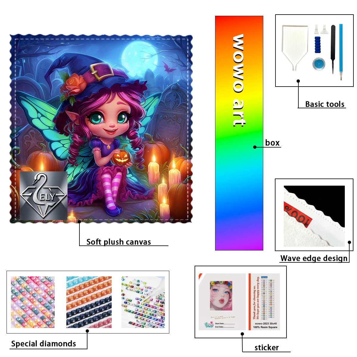 

【Ely_ Diamond Art】Butterfly little witchy Crystal AB Rhinestone FD Rhinestone Perfect Resin Diamond