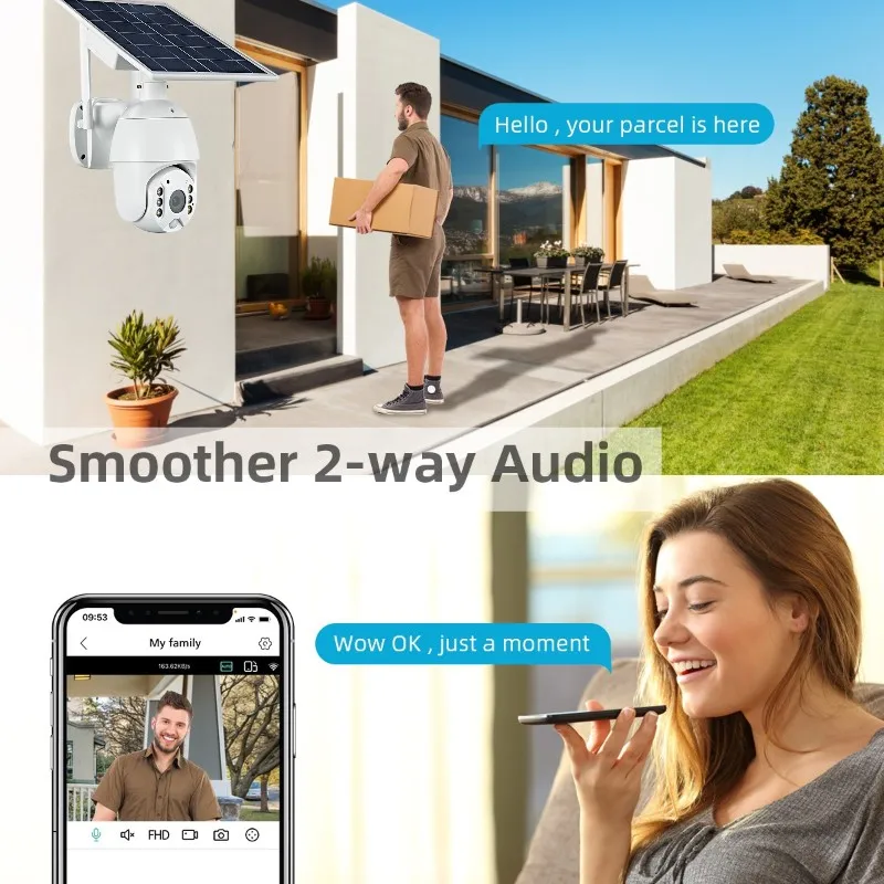 S10 5MP 4MP 3MP 4G تعمل بالطاقة الشمسية PTZ Ubox كاميرا لا سلكية خارجية مع نظام بطاقة Sim الأمن WIFI CCTV كاميرا تعمل بالطاقة الشمسية #3