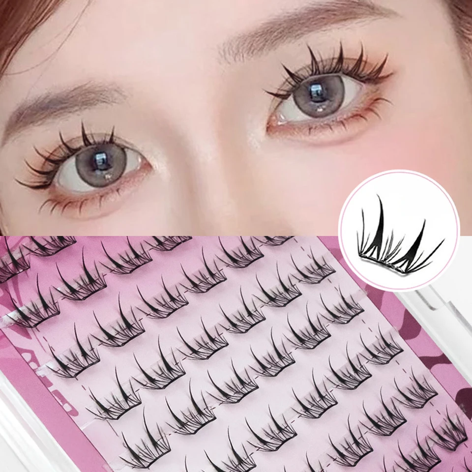 10 filas de pestañas postizas manga volumen, agrupadas, esponjosas, cómic, autoadhesivas, eleva tu look para cada ocasión 5