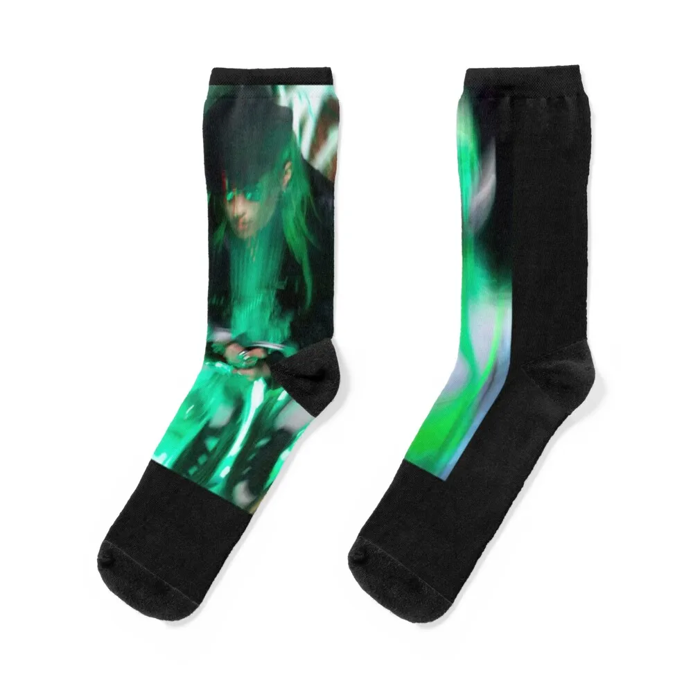 

Dorian Electra girl green Socks Rugby new year crazy Socks For Women Men's