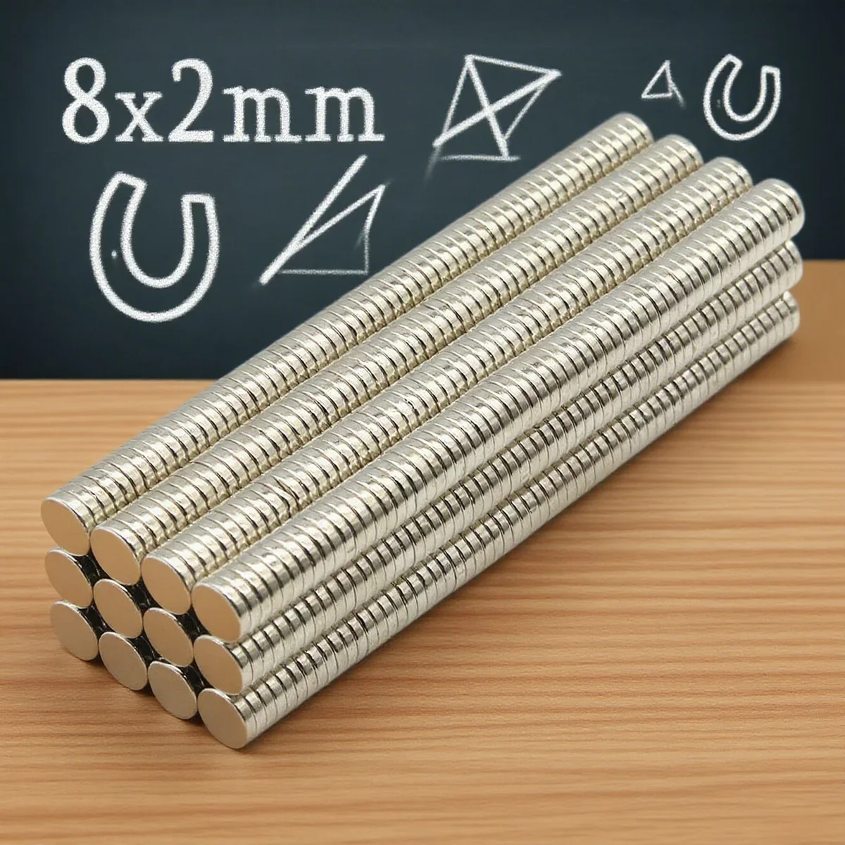 

8x2mm industrial magnets for garage, lab, trace-free fixing, ideal for engineers to adsorb tools, parts neatly without marks