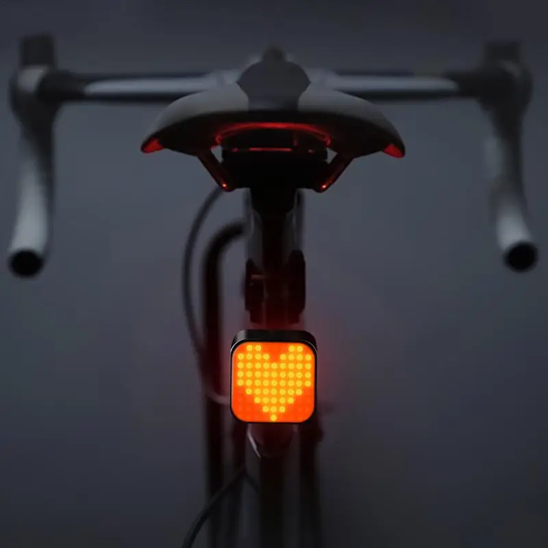 Cycling Tail Light Smart Love Expression LED Cycling Rear Light Bright Seat Back Safety Lamp Rear Cycling Flashlight Ultra