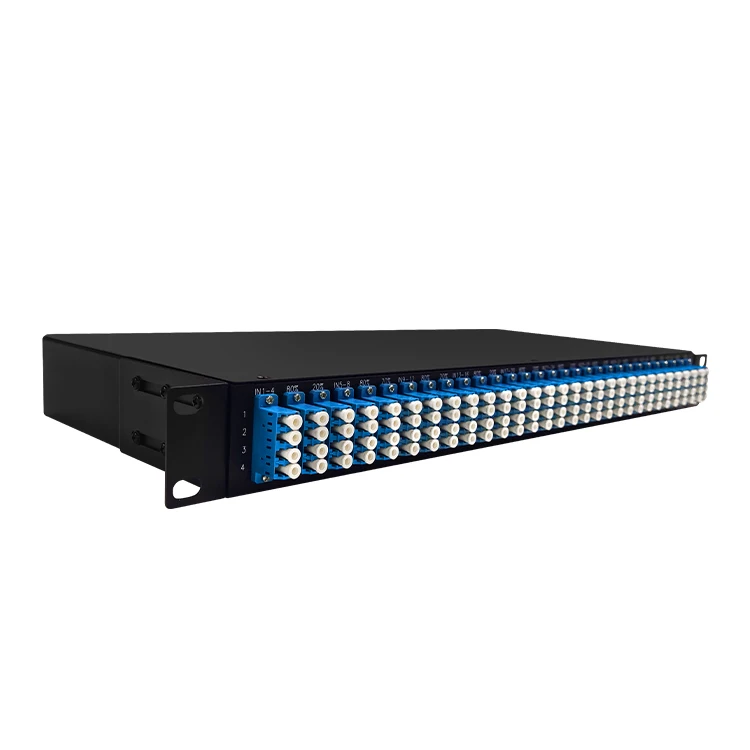 H21-H60 C21-C60 80CH DWDM 50GHz dengan Port Monitor LC/UPC serat tunggal DWDM Mux/Demux 1U dudukan rak