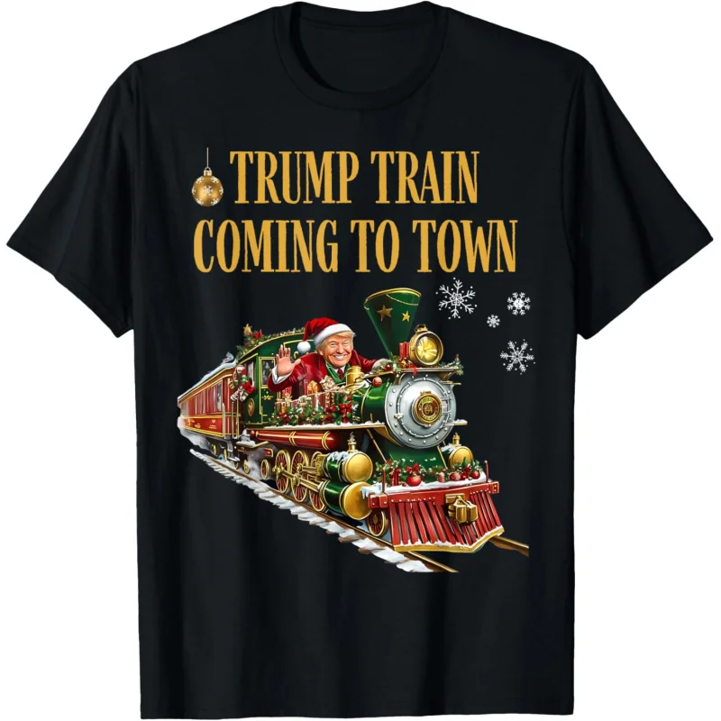 Trump Train Enters City, Funny Santa Claus T-shirt