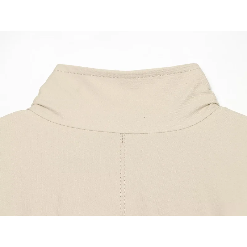 2026 Herbst Neue Damen Gestreifte Jacke im Designer-Stil mit Stehkragen, Langarm, Elastisch, Lässig, Schick, Minimalistisch, Oberbekleidung – Detail 16