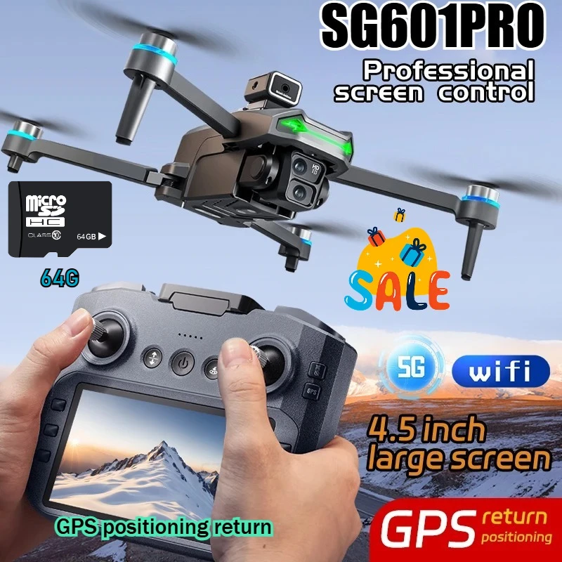 

2025 SG601 PRO With Screen GPS Drone Aerial 8K HD Professional Quadcopter Obstacle Avoidance Brushless Remote Control Aircraft
