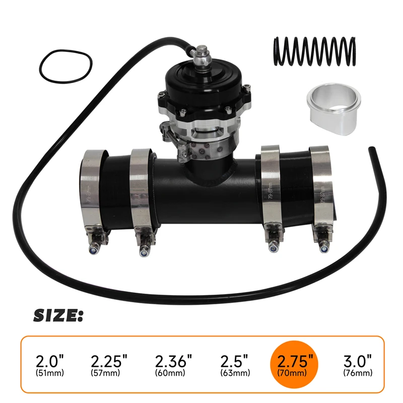 50mm 35psi Turbo Blow Off Valve & BOV Adapter & Clamp & 2.75