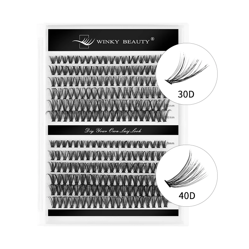 12 Lines 30D 40D 50D Mixed DIY Eyelash Extension Segmented Cluster False Eyelashes Super Natural Lash Glitter Premade Lashes