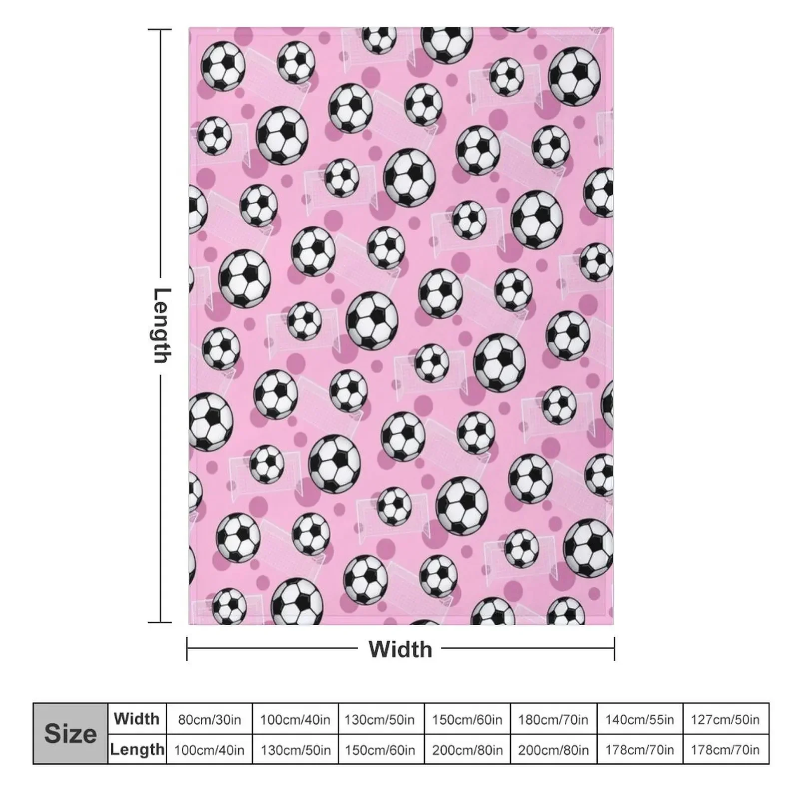 Soccer Ball and Goal Pink Pattern - Pink Soccer Throw Blanket heavy to sleep Luxury Designer Blankets