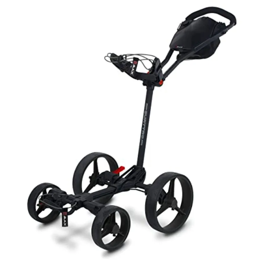 

Big Max Blade Quattro Golf Push Cart 4-Wheel All-Terrain with Flat-Fold Technology and XL Organizer Panel in Black for Exceptio