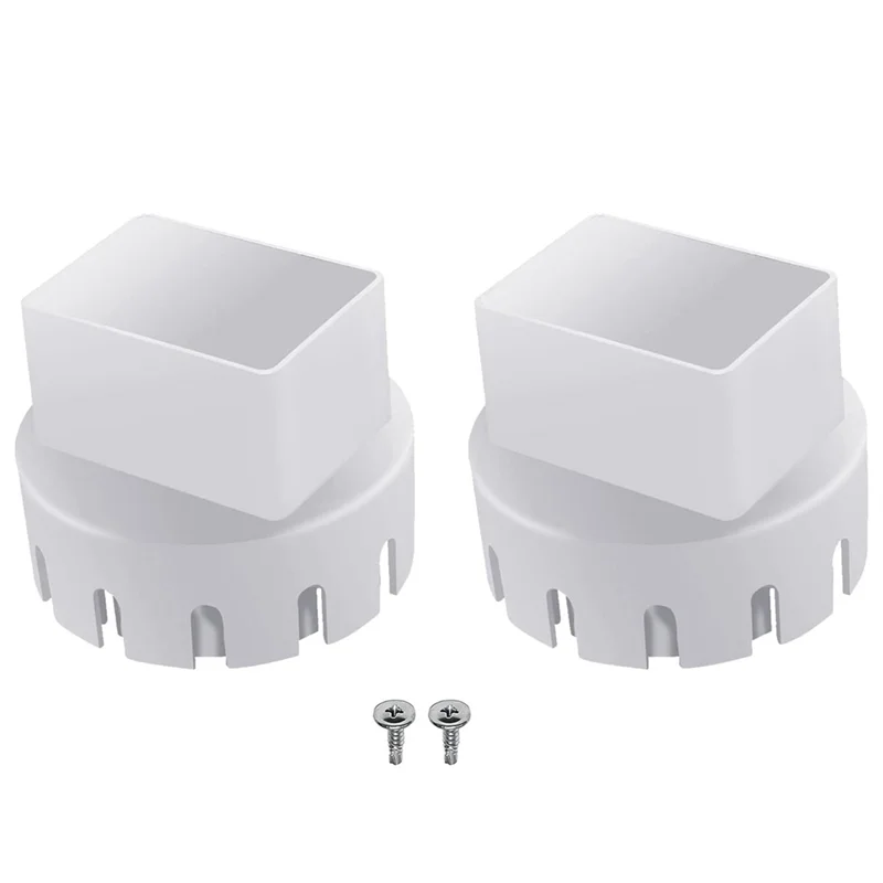 Downspout Adaptor to Drain Pipe, Roof Rain Gutter Downspout Extensions Universal, Downspout Extender, (2 x 3Inch, White)