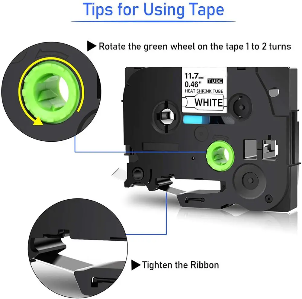 6/9/12/18/24Mm Voor Krimpkous Label Tape HSe-231 221 211 631 241 251 Voor Broer P-Touch Printer & E1000 Label Maker