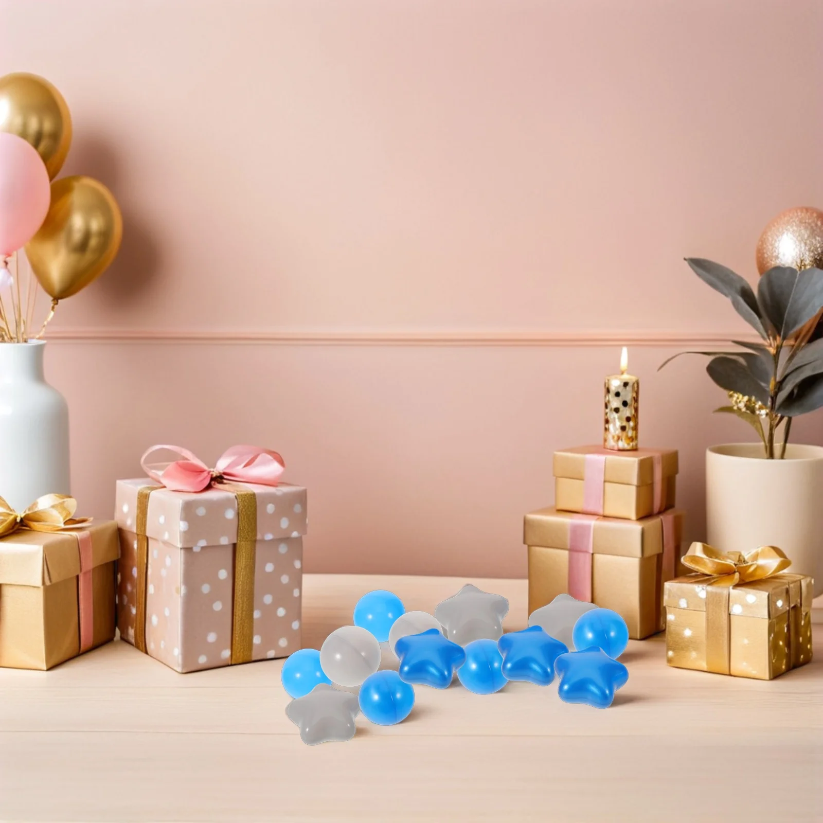 100 pçs bolas do oceano das crianças 2 "estrela forma redonda à prova de esmagamento bola de plástico pit para crianças cercadinho jogar tenda festa de aniversário favores