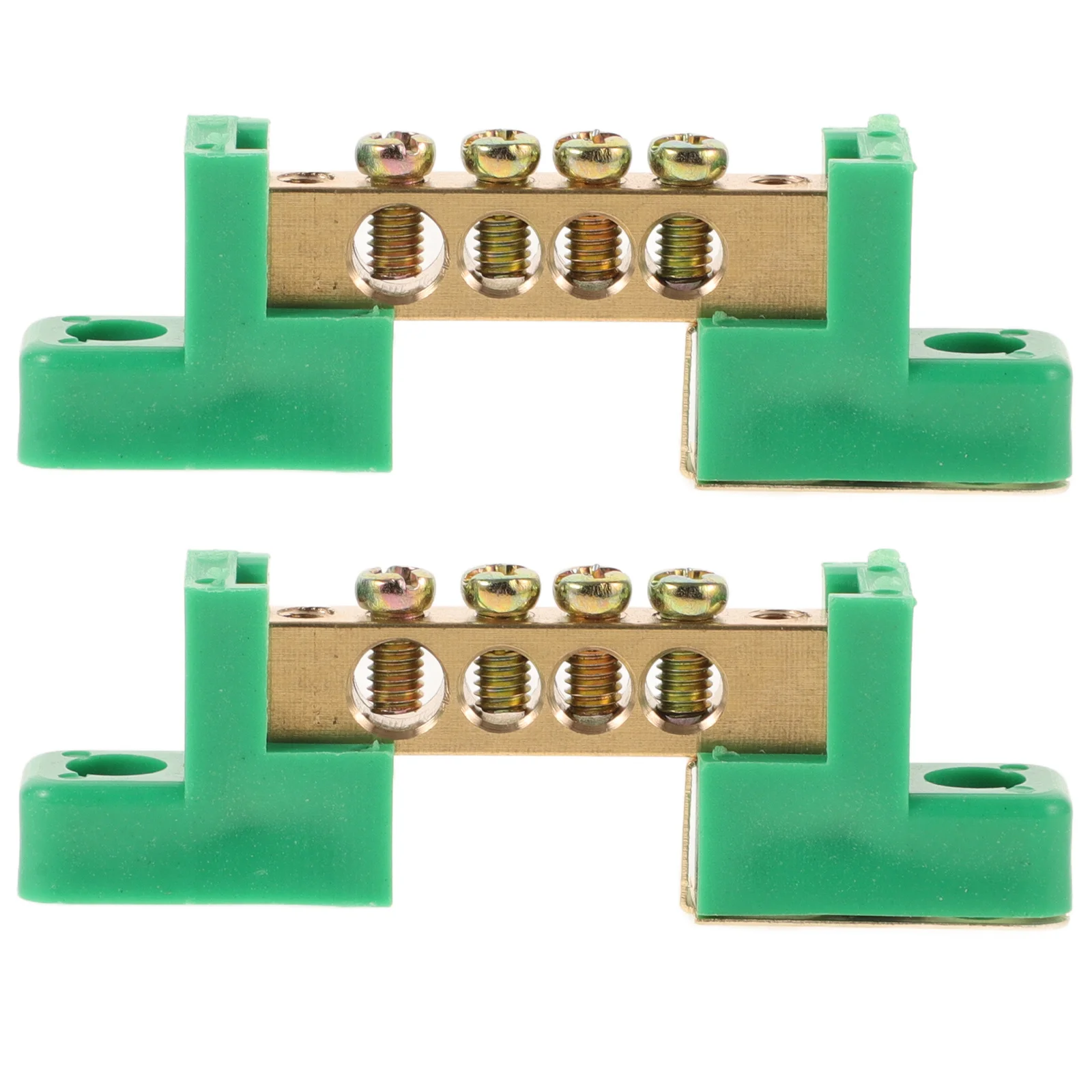 

2Pcs Copper Grounding Bar Heavy Duty Electrical Ground Bus Bar 4 Terminals for Distribution Box Ground Block Grounding Block