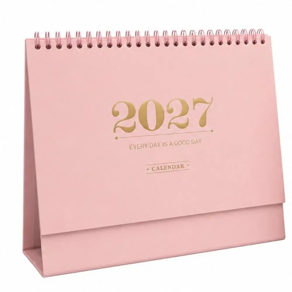 Paper 2027 Desk Calendar Morandi Color Spiral Binding Monthly Planner Monthly View Desktop Size Academic Planner Home Study