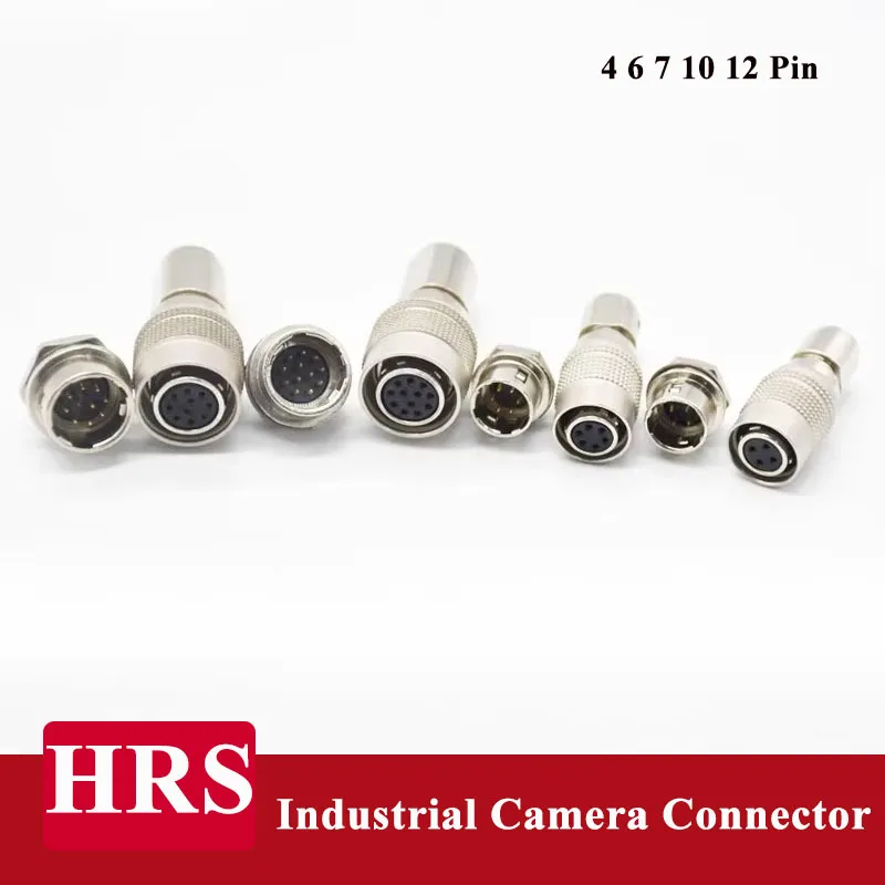 

HRS 4 6 7 10 12 Pin Self-locking Plug Socket Industrial Camera Connector Compatible with Hirose HR10A-7P-6S Aviation Connector