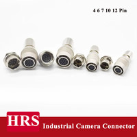 HRS 4 6 7 10 12 Pin Self-locking Plug Socket Industrial Camera Connector Compatible with Hirose HR10A-7P-6S Aviation Connector