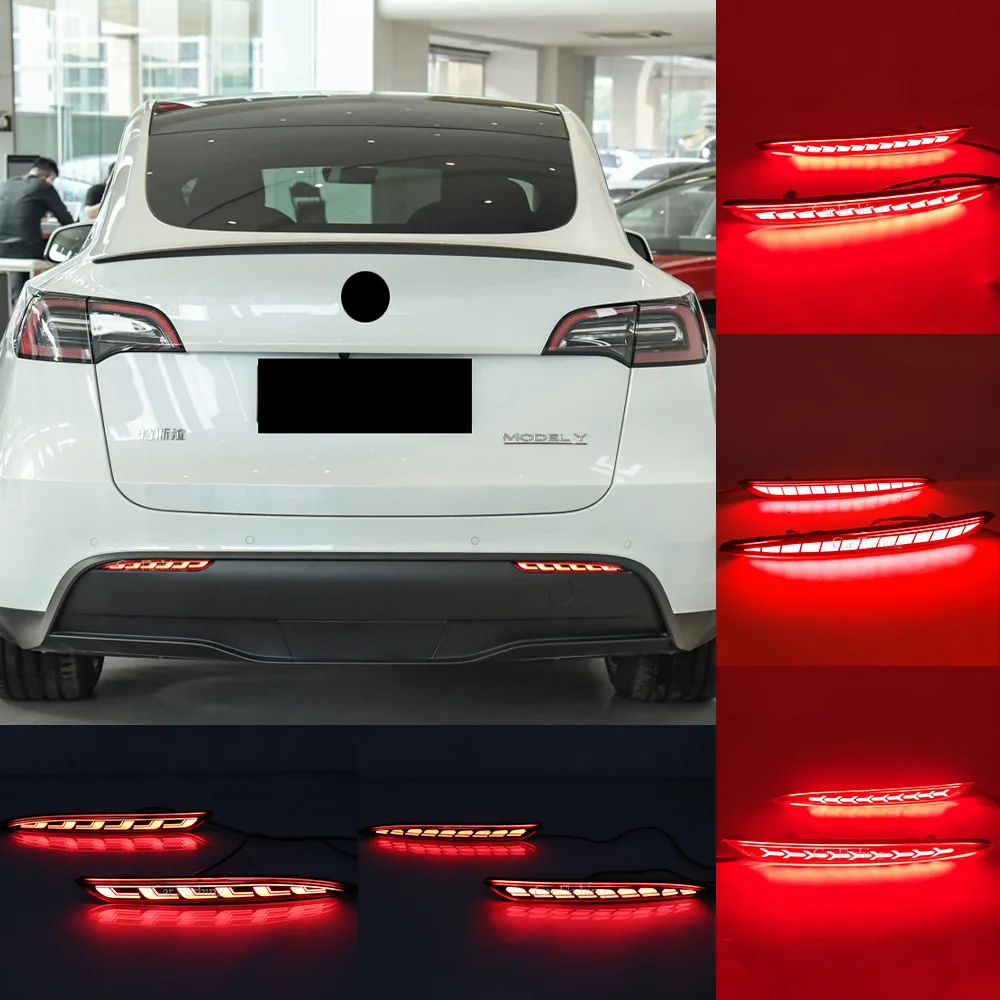 For Tesla Model Y/Model 3 rear bumper lights, rear bumper anti rear end lights, and water turning