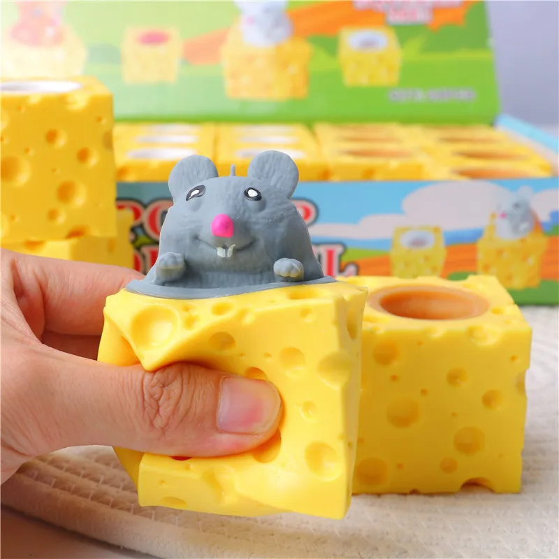 

1pcs Squeeze Pop Up Funny Toys Mouse Squishy Toy Cheese Stress Ball Squeeze Cheese Fidgets Squishy Mice Toy Stress Novelty Toy