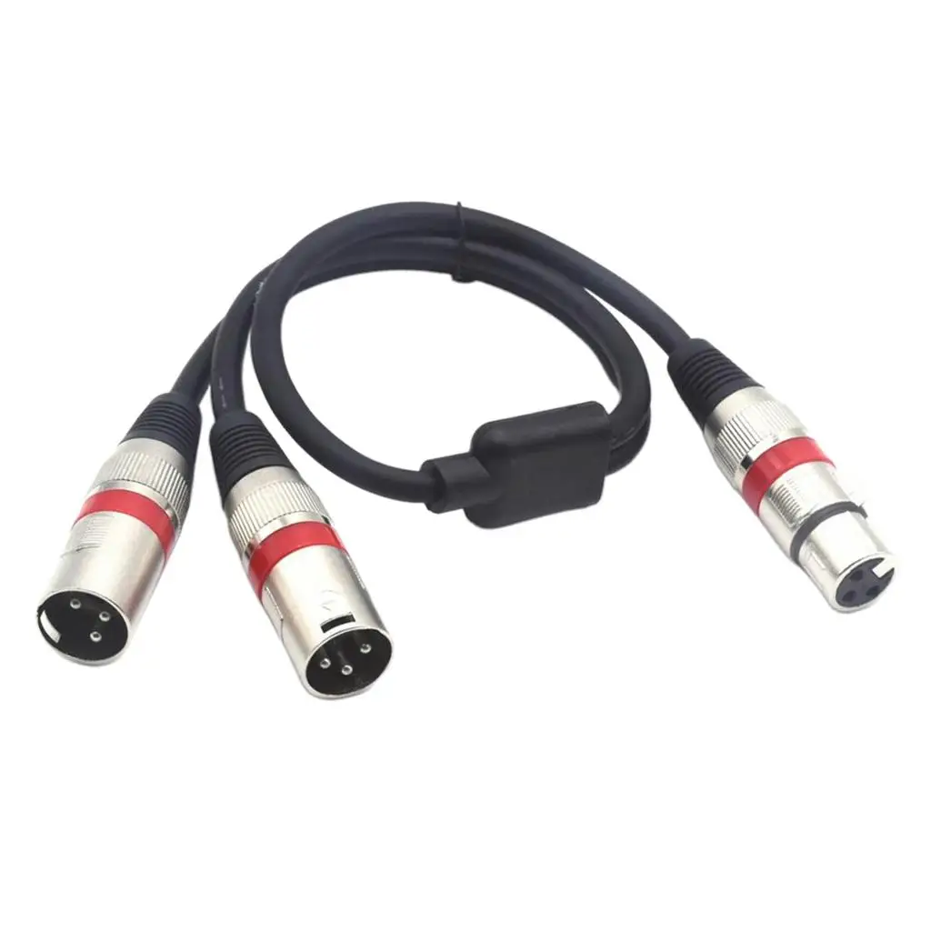 New XLR Female to Dual 2 Male Plug Splitter Cord Audio Expansion