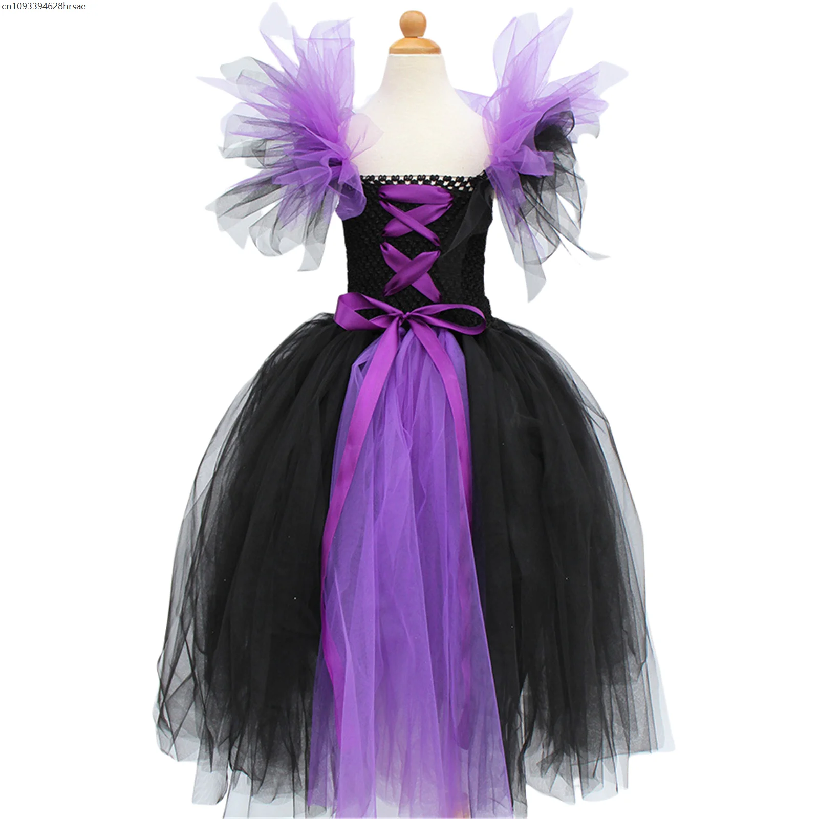 

Girls Witch Tutu Dress Kids Tulle Dress Ball Gown Lace Up Bandage Children Halloween Party Costume Dresses