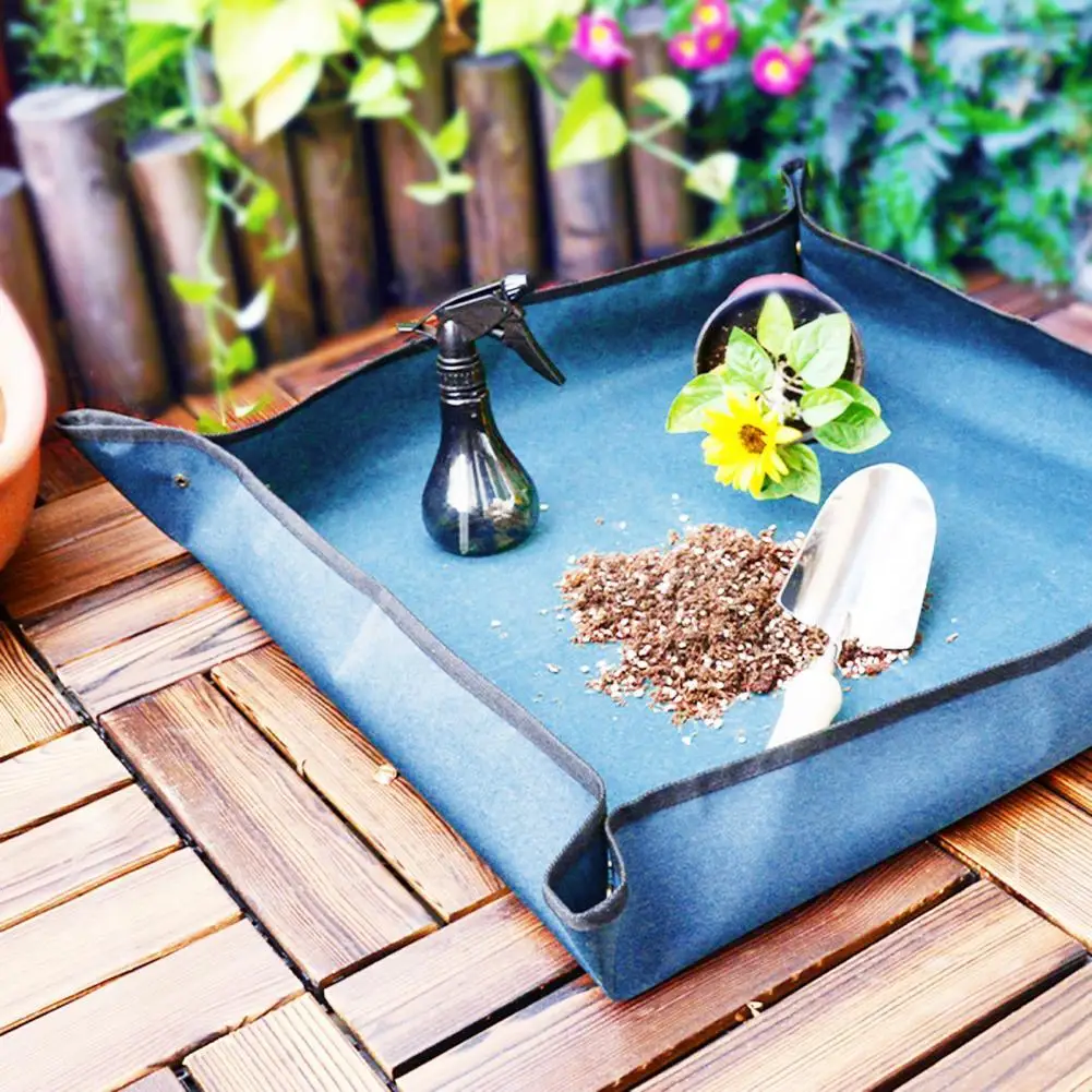 Leakproof Planting Mat Tear Resistance Oxford Cloth Foldable Fine Texture Planting Pad for Garden