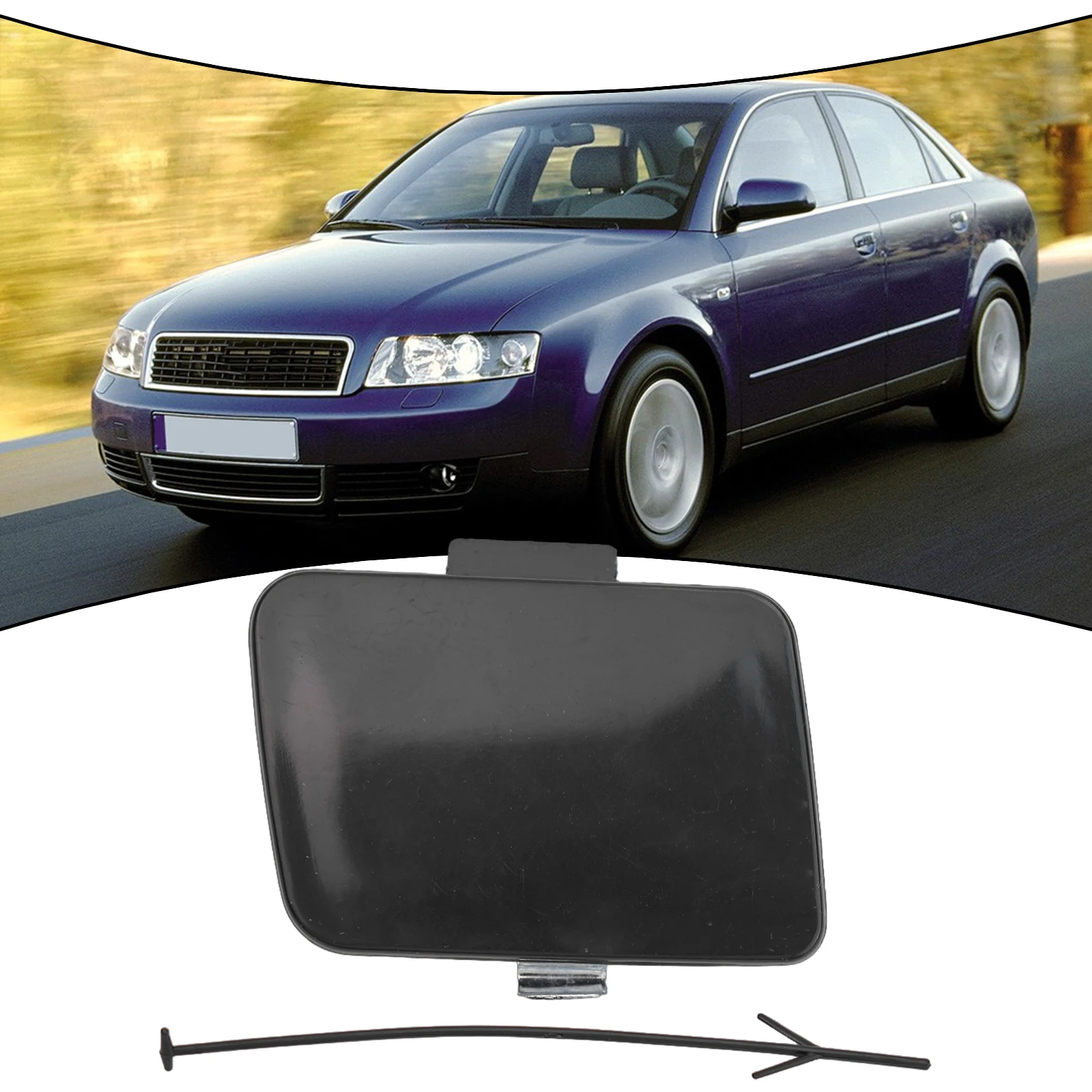 

For A4 B6 2001-2005 Tow Hook Cap Towing Eye Cover Black Bumper Parts Replacement Spoiler Trailer Cover Accessories