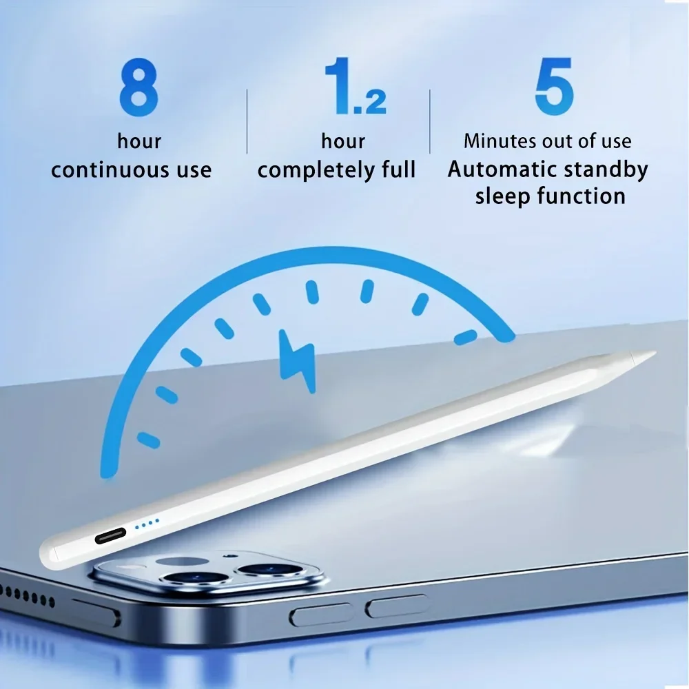 

Rechargeable Palm Rejection Stylus Pen For iPad Air 3/4/5 6/7/8/9 iPad Mini 5 iPad Pro (2018-2024) Precision Writing & Drawing