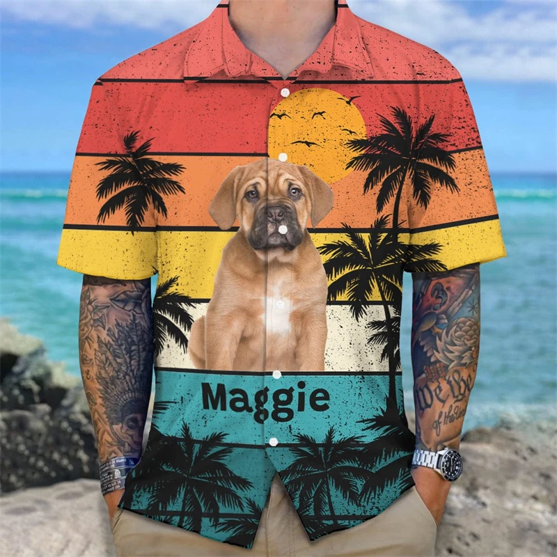 

Funny Custom Pet Dog Cat Face Hawaiian Shirt Unisex Funny Personalized 3D Printed Button Shirts Fun Holiday Shirts DIY Blouses
