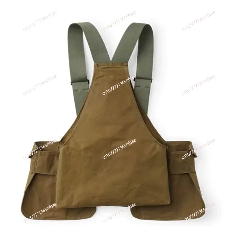 American-style Retro Overalls Camping Pocket Vest Men's Loose Retro Functional Wear Shoulder Vest Jacket