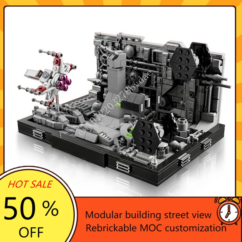 665PCS Trench Run Diorama Space War Militaire MOC SpaceShip Battle Model Aangepaste puzzels Architectuur DIY Onderwijs Model Speelgoed Cadeau