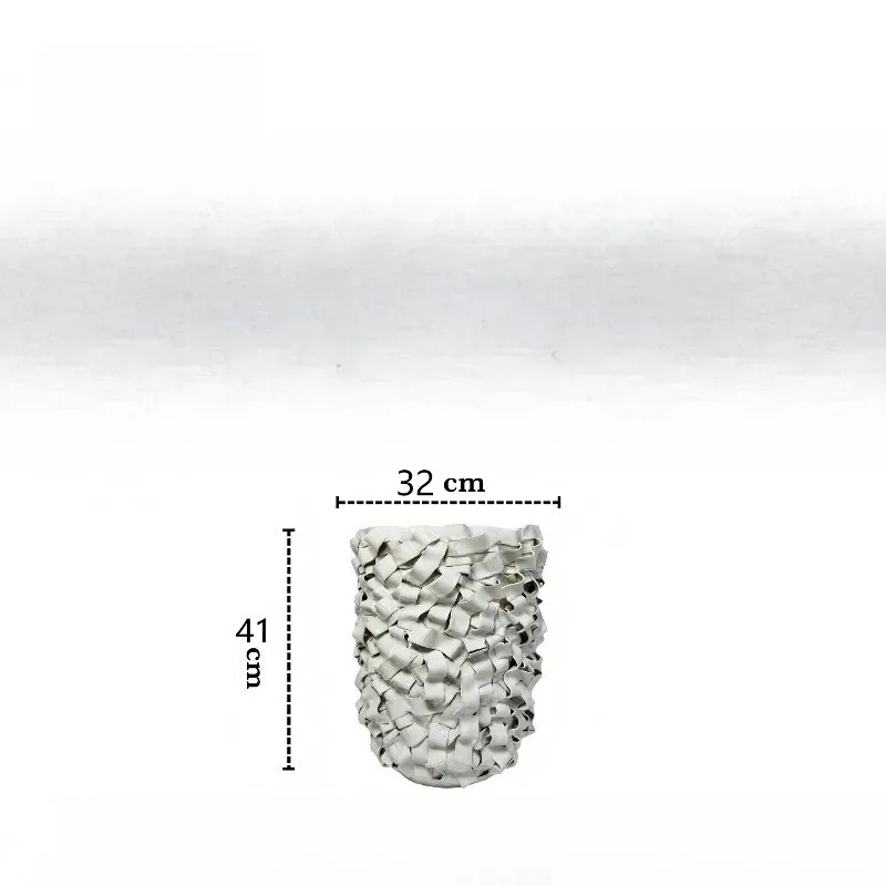 Modern art home soft decoration white ceramic handmade vase ornament model room villa hotel decoration