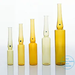 1/2/5/10/20ml Lab Clear/Brown Glass Curved Neck Flexible Ampoule Bottle Used To Preserve The Species of Microorganisms