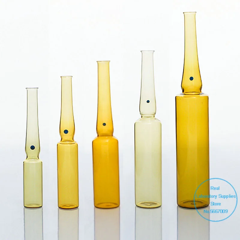 1/2/5/10/20ml Lab Clear/Brown Glass Curved Neck Flexible Ampoule Bottle Used To Preserve The Species of Microorganisms