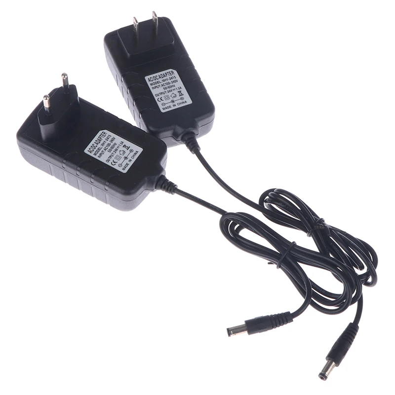 1Pcs DC 24V 1.5A Power Supply Adapter Charger 48W US/EU Plug AC 100-240V for UV LED Light Lamp Nail Dryer