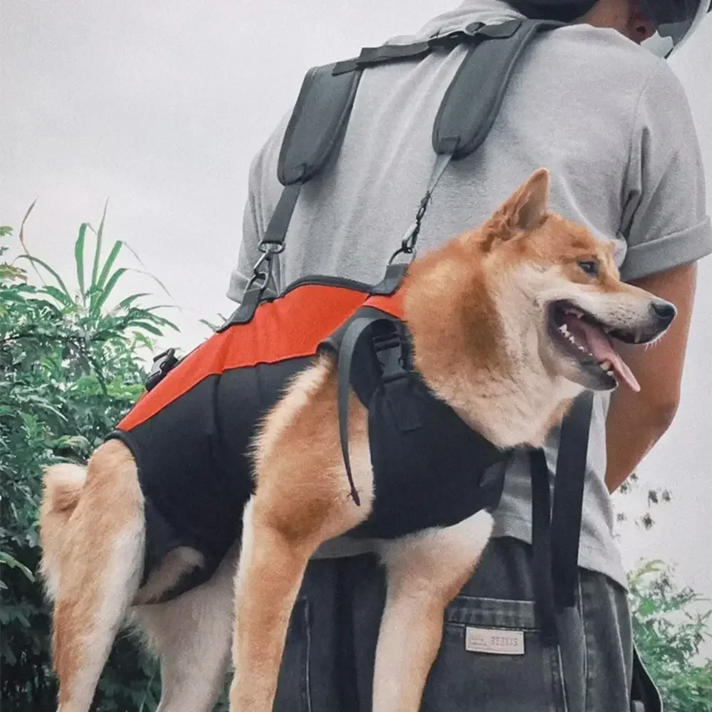 Durable Creative Horizontal Hugging Backpack Waterproof Adjustable Strap Small Medium Dogs Outdoor Travel Hiking Carrying Bag