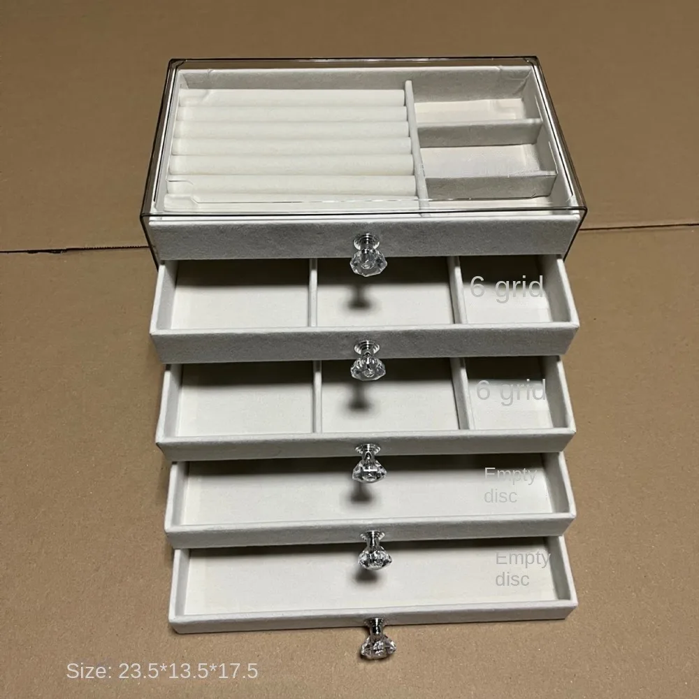 

New Adjustable Jewelry Storage Case Acrylic Velvet Tray Earring Organizer Stackable Bracelet Ring Display Rack