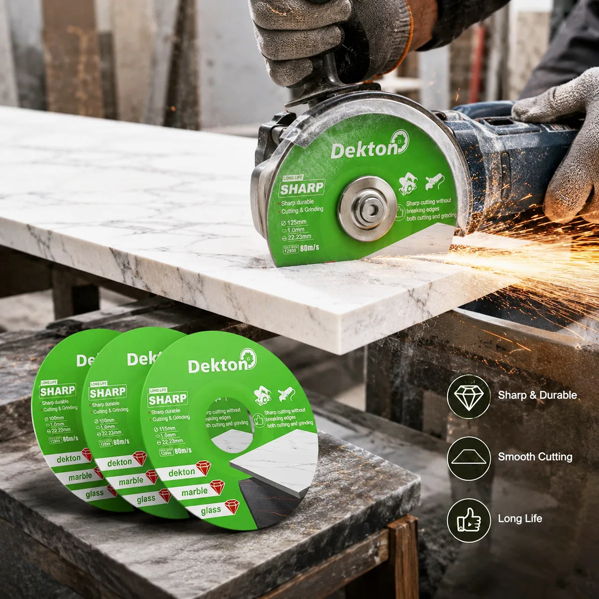 Diamond Cutting Disc 100-125mm x22.23mm for Marble Tile Glass Jade Polishing Brazing Saw Blade view 4