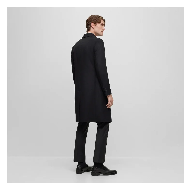 High-end herfst- en winterheren dubbelzijdige kasjmierjas Zwart Britse stijl Elegante warme jas Business Casual Lichte luxe