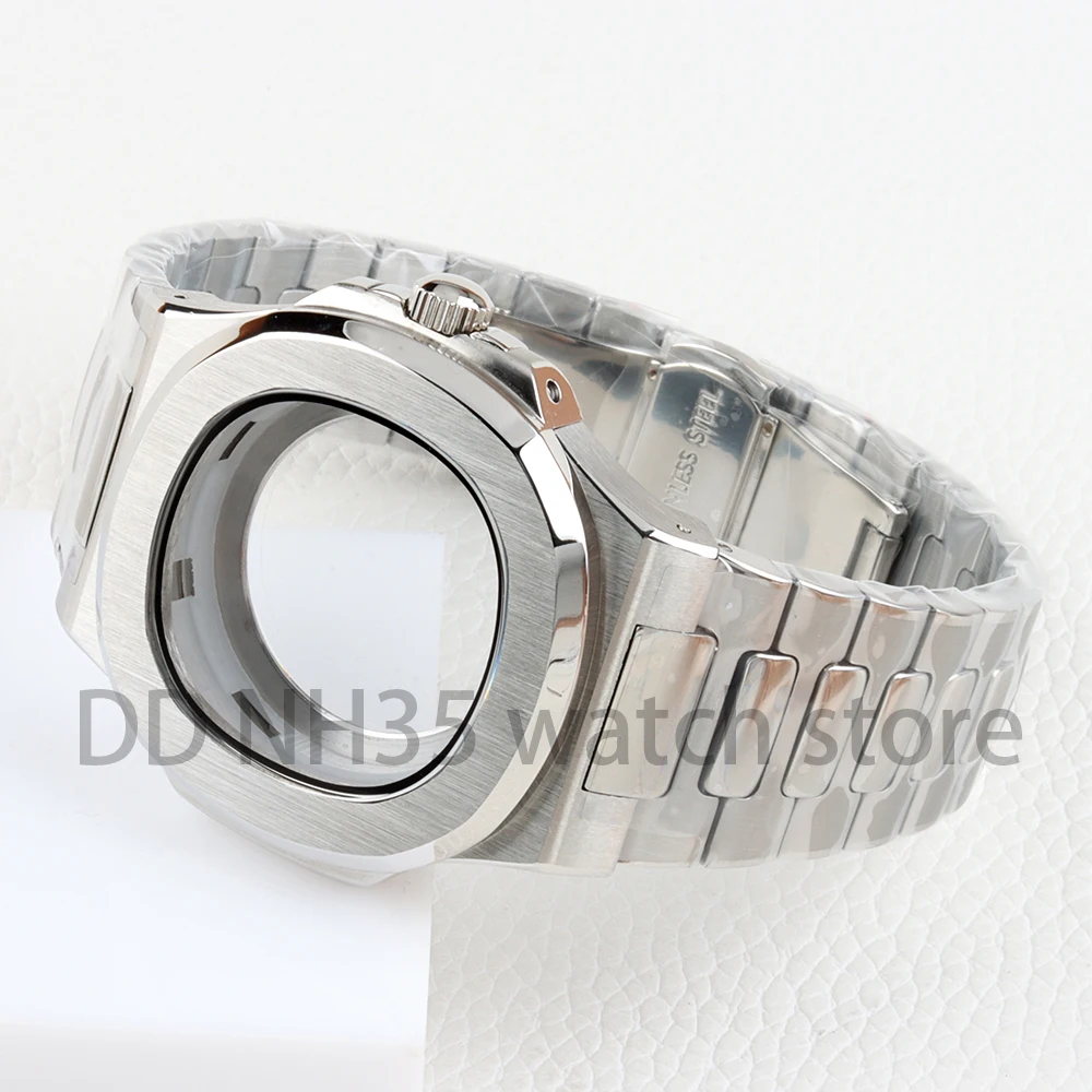 

Silver 40mm NH35 Case Waterproof 25mm Solid 316L Stainless Steel Bracelet for Nautilus NH35 NH36 NH38 Movement 29.8mm Dial