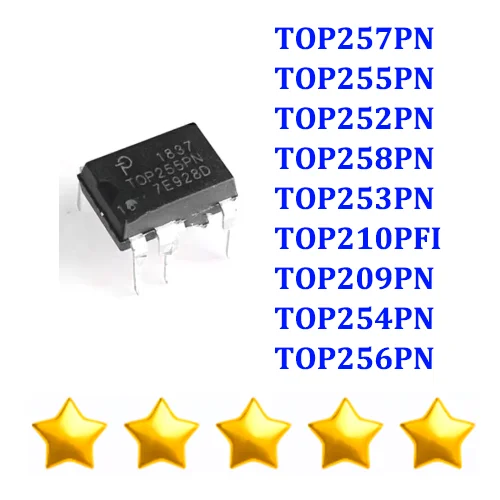 5 peças TOP255PN TOP253PN TOP253 DIP-7 TOP253P TOP258PN TOP258 TOP256PN TOP256 TOP254PN TOP209PN TOP210PFI TOP252PN TOP257PN