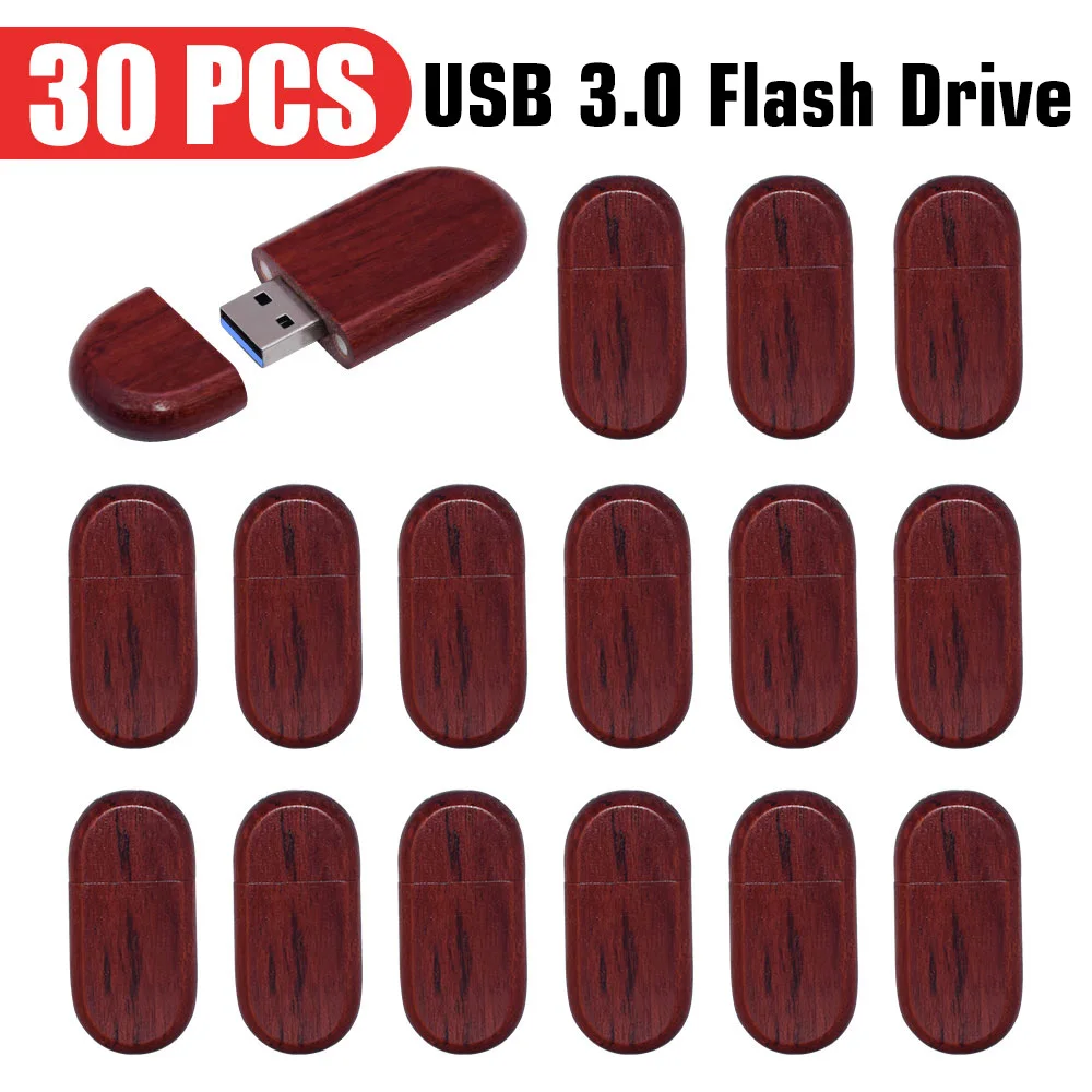 

30 PCS LOT Free Custom Logo USB 3.0 Flash Drive 128GB Colorful Wooden Box Memory Stick 64GB Creative Gift Pen Drive 32GB