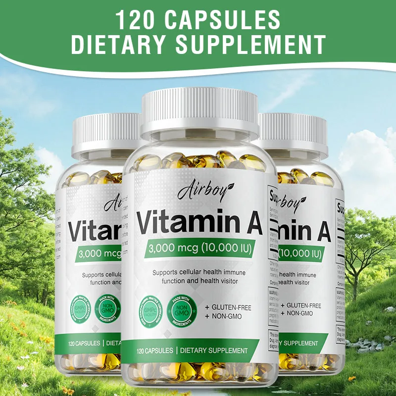 

Vitamin A Capsules 3000mcg - Beneficial for Boosting Immunity, Improving Skin and Eye Health, and Enhancing Cellular Energy