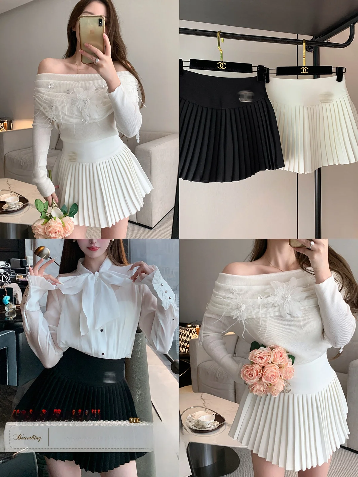 

Classic Ice Folded ort Skirt High Waist A-Line Pleated Pure Color Versatile Street Sle Women's Faion Polyester Fiber