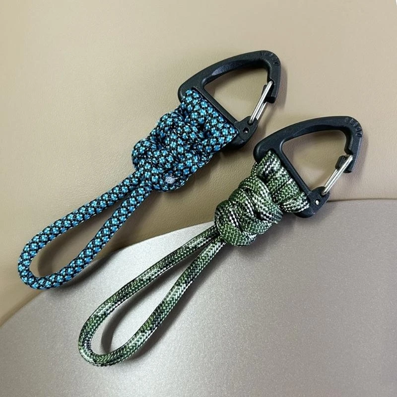 10Pack Milmalies نسج paracord carabiner سلاسل المفاتيح Car Care Keyring