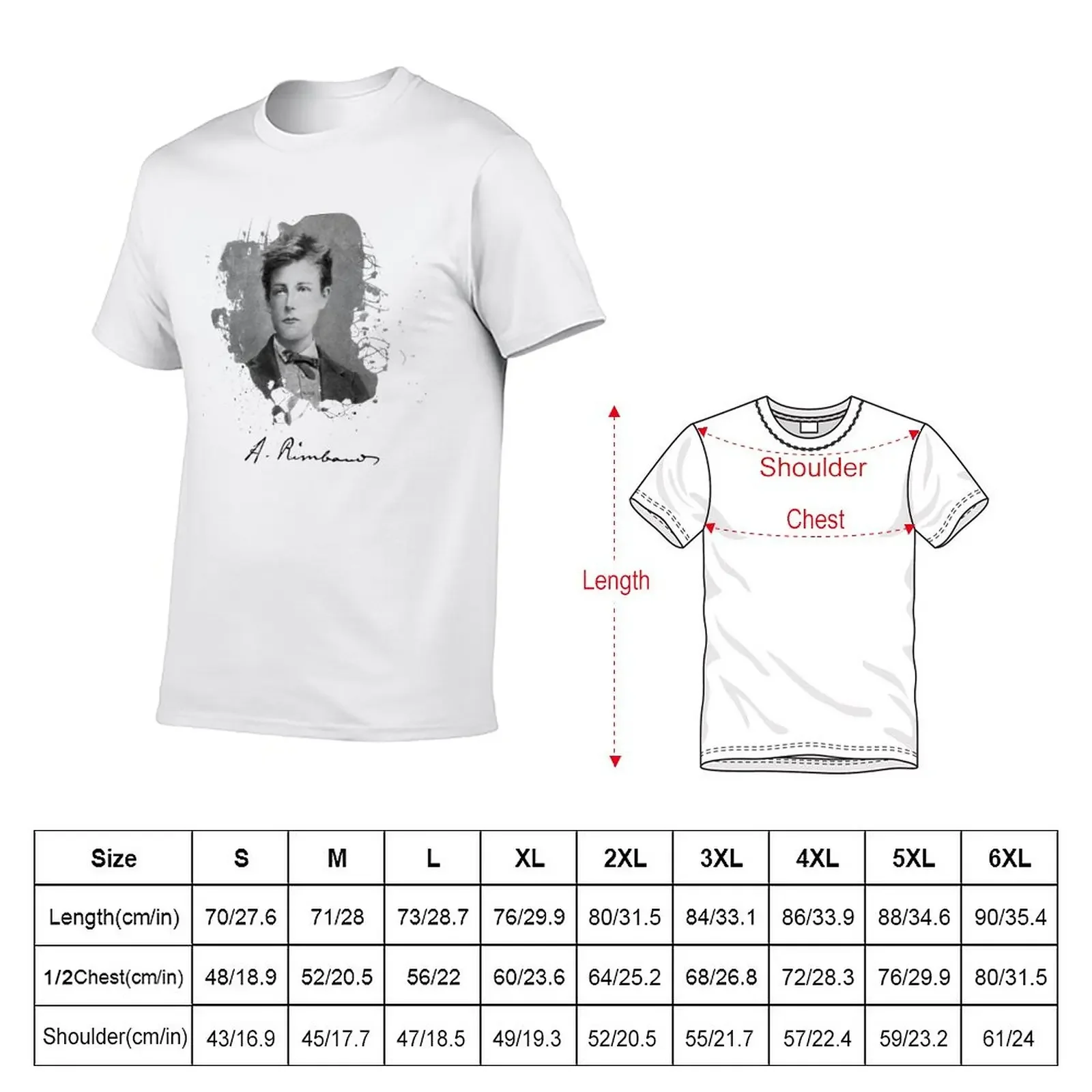 Arthur Rimbaud, Ink effect T-Shirt quick-drying shirts graphic tees boys whites Men's t shirts