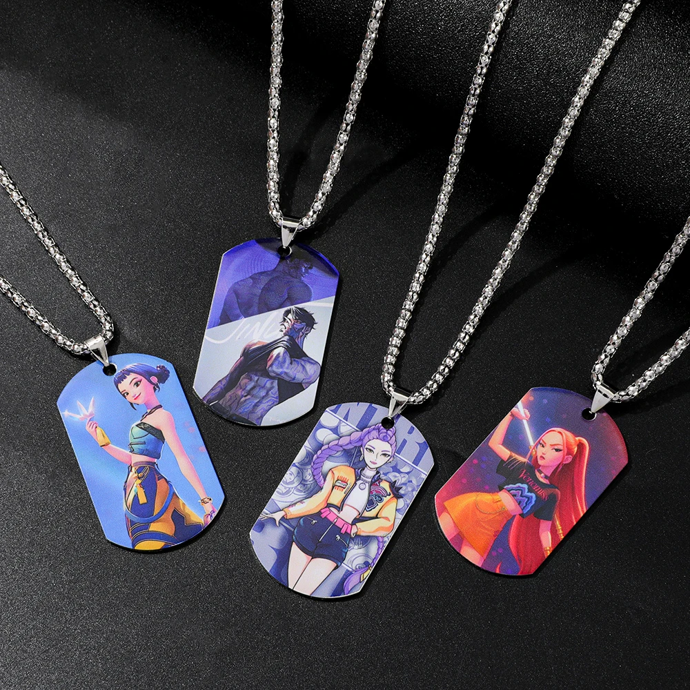 K-pop Demon Hunters Y2K collar Harajuku Anime personaje personalizado colgante encanto para hombres y mujeres joyería de moda regalo