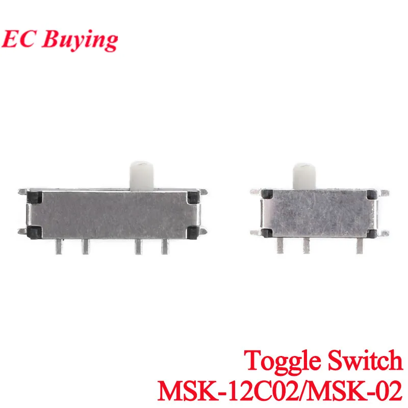 50Pcs/10pcs 7Pin 8Pin MSK-12C02/MSK-02 Toggle Switch 7/8 Pin On/Off 1P2T SPDT SMD Toggle Slide Switch For MP3 MP4 Mini Switch