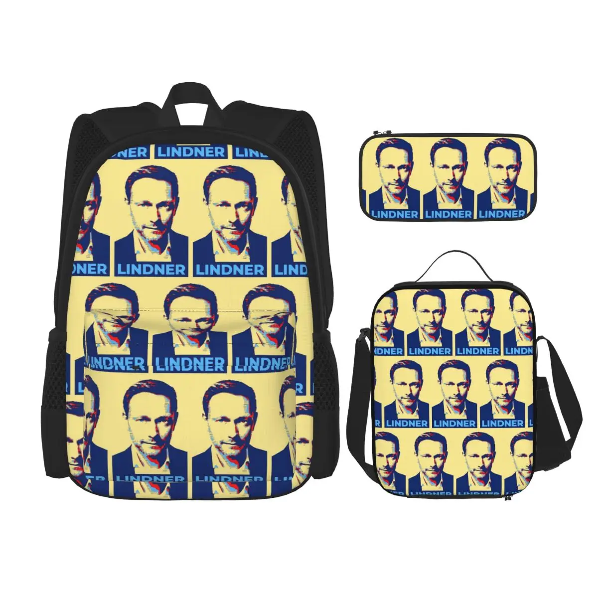 

Legend Christian Lindner Minister Of Finance Backpacks Boys Girls Bookbag School Bags Rucksack Lunch Bag Pen Bag Three-Piece Set