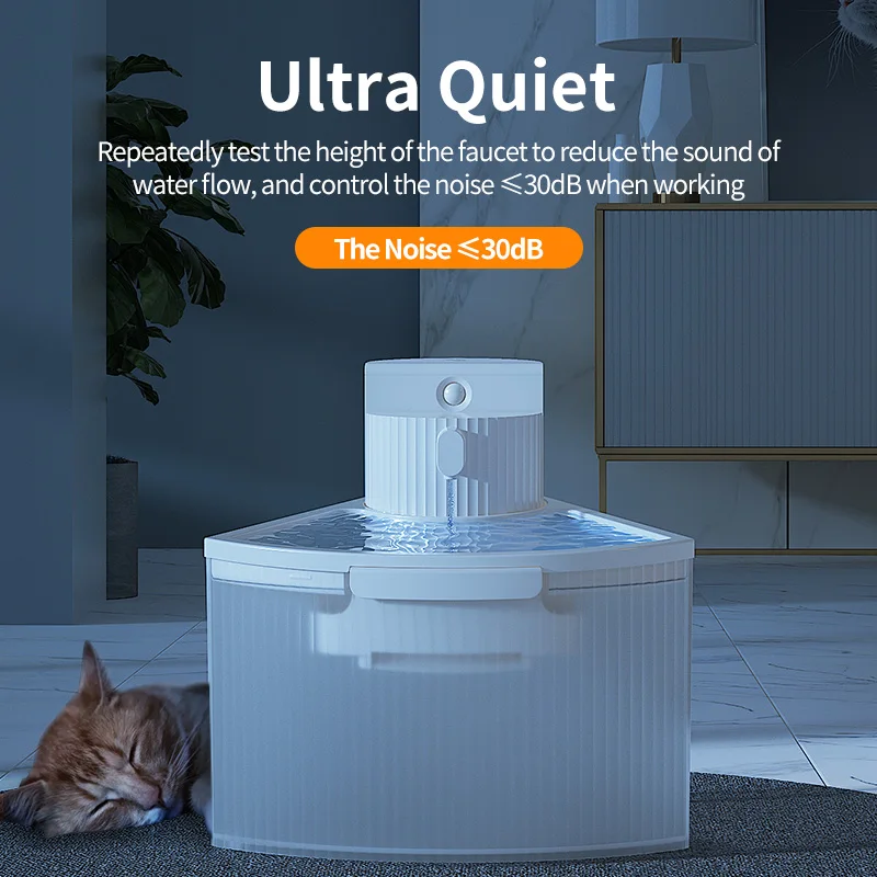 ROJECO Wireless Cat Water Fountain Automatic Water Dispenser For Cats Dog Smart Sensor Drinker Pet Drinking Fountain Accessories